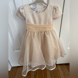 BLUEBER BOULEVARD~Girls Cream Satin & Tulle Party Dress SIZE 2T